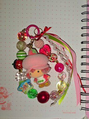 Strawberry Shortcake Beaded Bag Charm